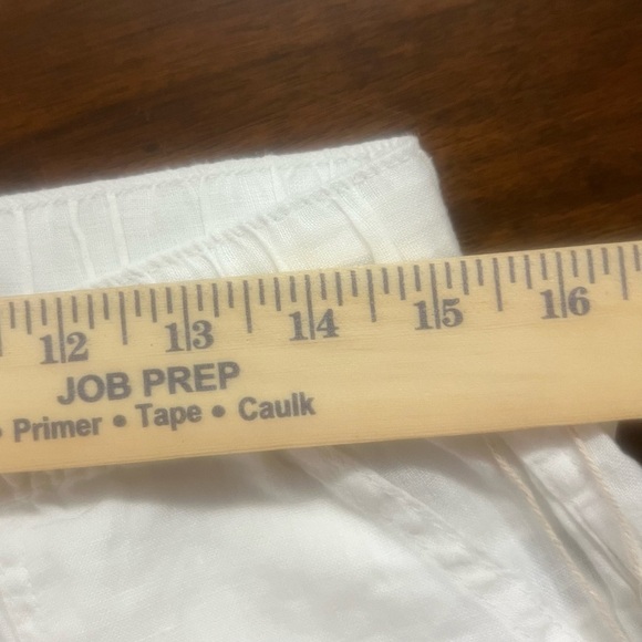 C&C California White Linen Jogger Pants Large Pull On Pockets Drawstring Travel - Picture 6 of 6